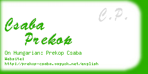 csaba prekop business card